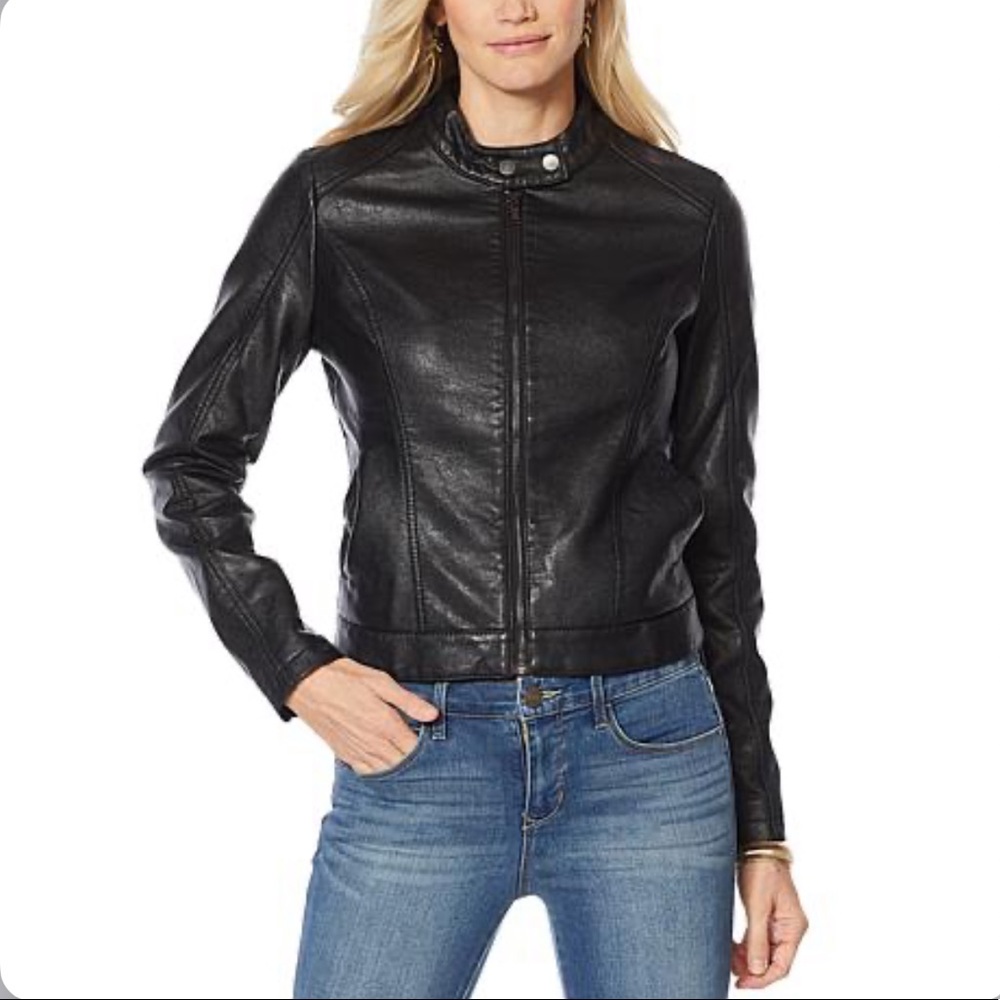 Skinnygirl Faux Leather Moto Jacket - Picture 2 of 7